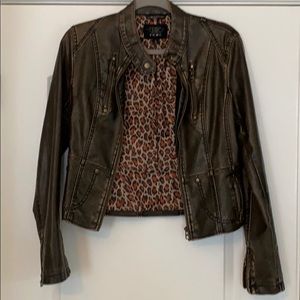 Brown Faux Leather Jacket